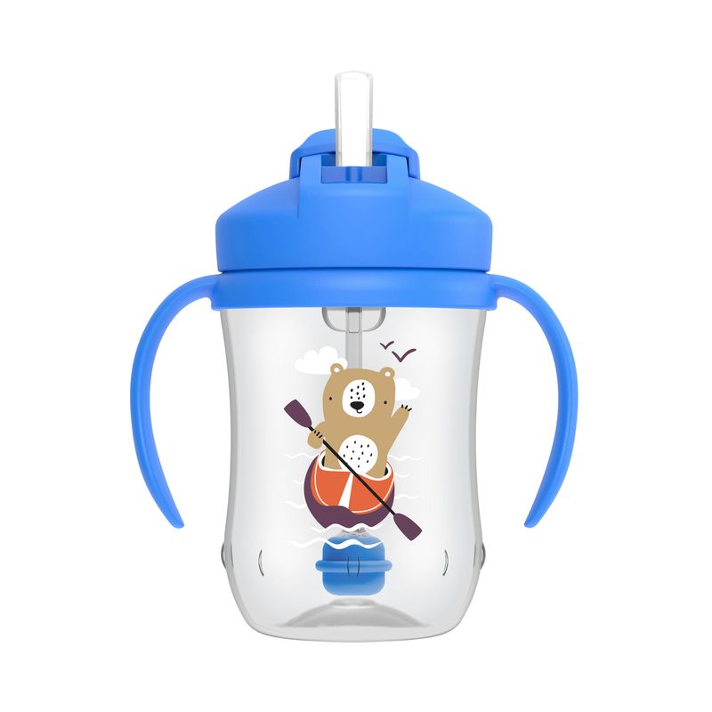 DR BROWN'S - Vaso Antiderrame Asas Pajita 270ml 6m+ Dr Brown´s Azul Osito