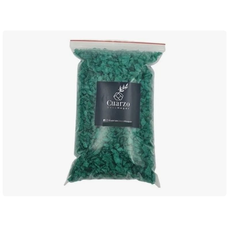 GENERICO - Cuarzo Tamaño Arroz Pigmentado Decorativo Verde Turquesa 1kg