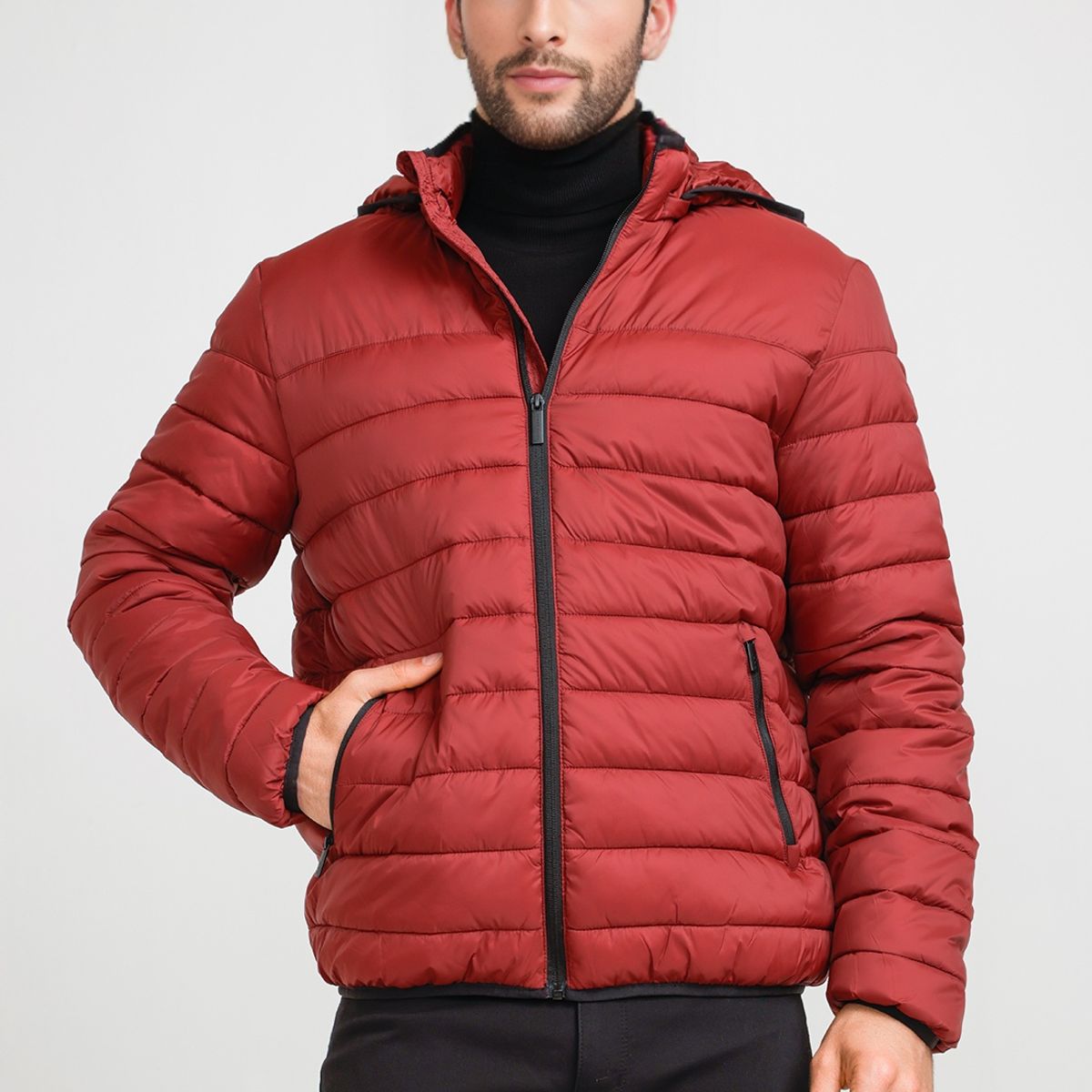 PERRY ELLIS - Parka Hombre Acolchada Rojo