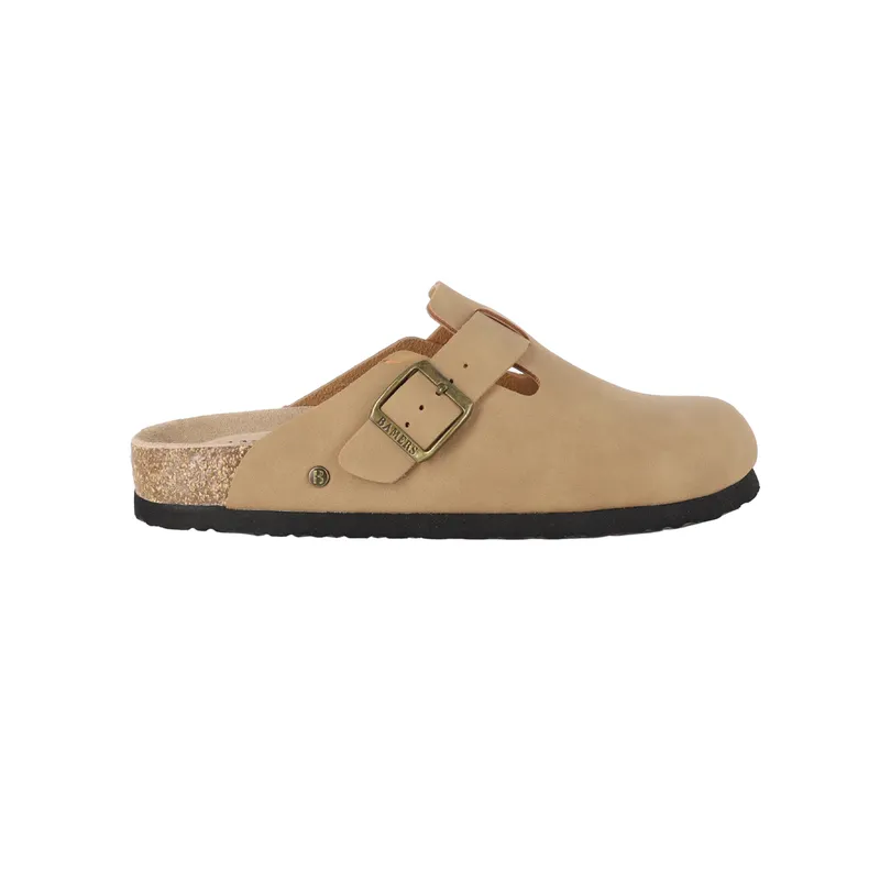 BAMERS - Zueco Mujer Bamers Classic Buckle Café Claro