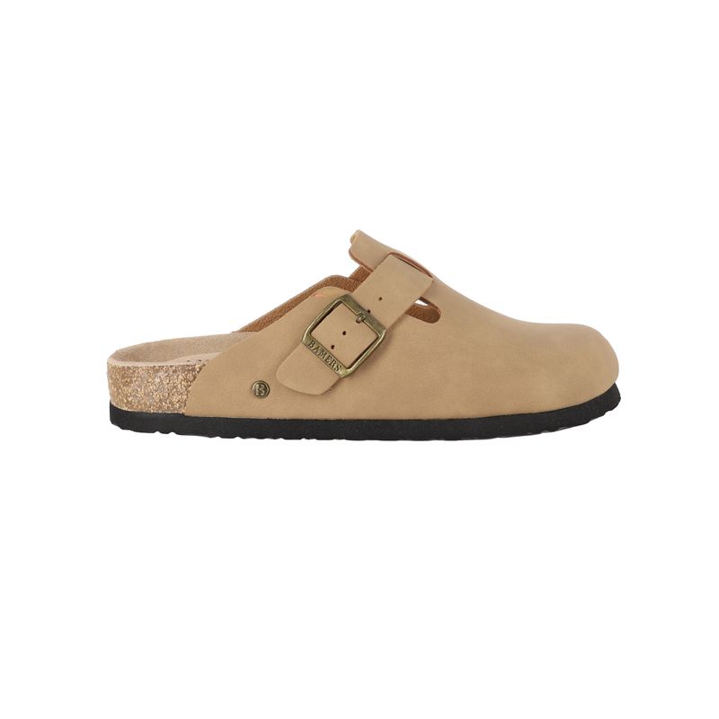 BAMERS - Zueco Mujer Bamers Classic Buckle Café Claro