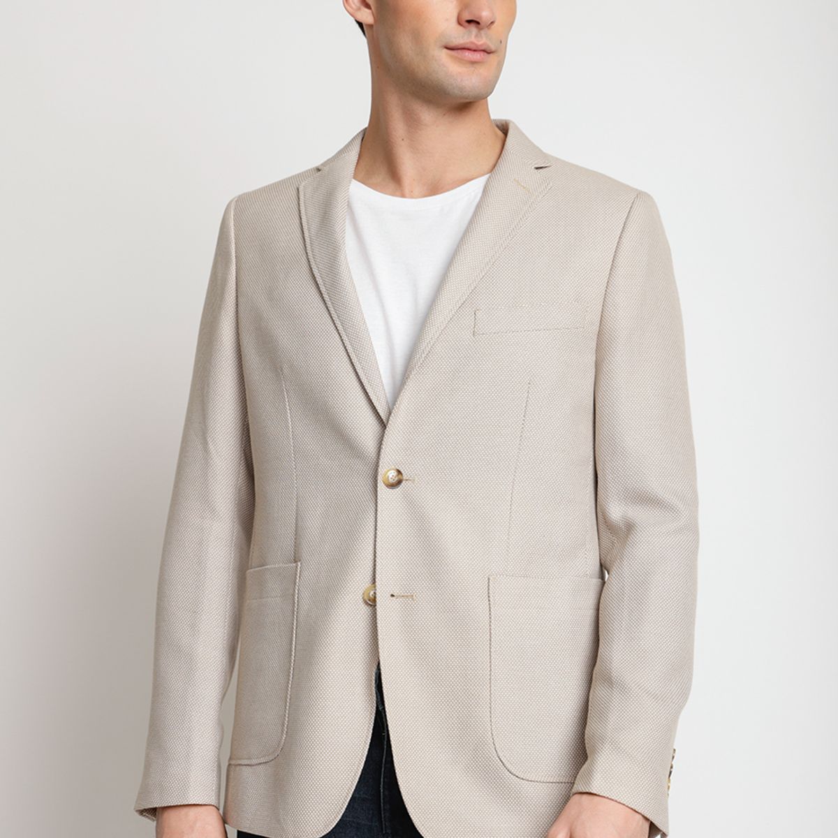 PERRY ELLIS - Chaqueta Hombre Casual Cafe
