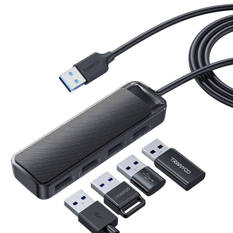 GENERICO - Adaptador Hub Usb C A 4 Puertos Usb 3.0/2.0 1.2 Metros HB2-A