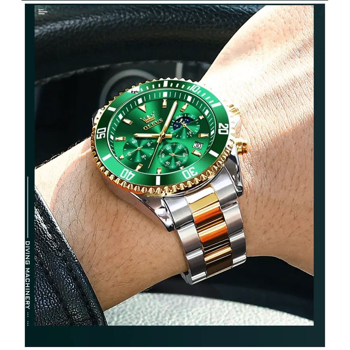 GENERICO - Reloj Cronógrafo Deportivo de Lujo para Hombre Acero Inoxidable