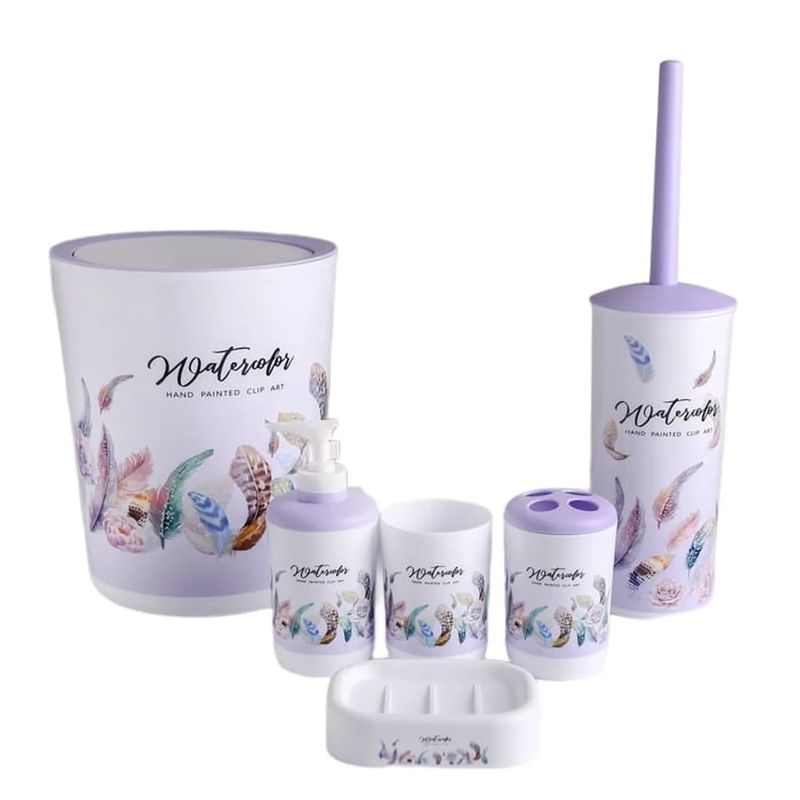 GENERICO - Set Juego De Baño 6 Piezas Accesorios Elegante
