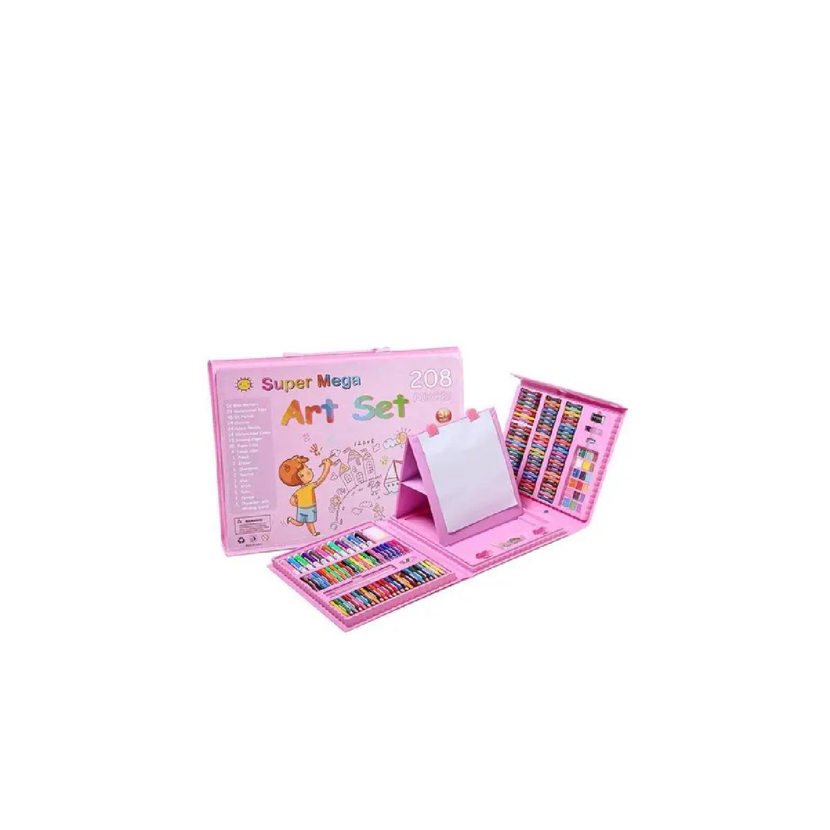 GENERICO - Set De Arte Niños 208 Piezas Lápices Para Colorear - Rosa