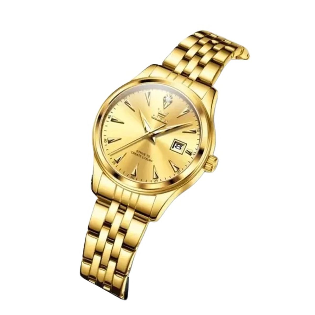 GENERICO - Reloj de Lujo Dorado para Mujer con acabado Dorado brillante Alta Gama