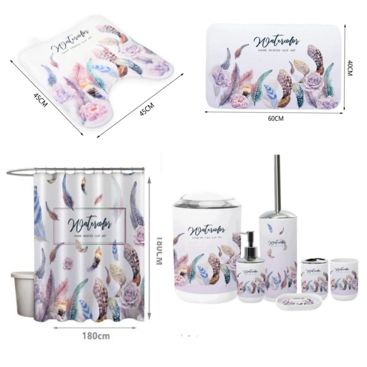 GENERICO - SET DE BAÑO COMBO ELEGANTE 10 PIEZAS