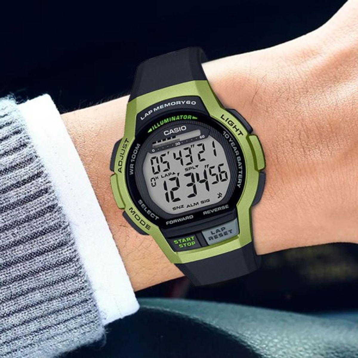 CASIO - RELOJ CASIO WS1000H-3A HOMBRE DIGITAL  60 LAP MEMORIAS