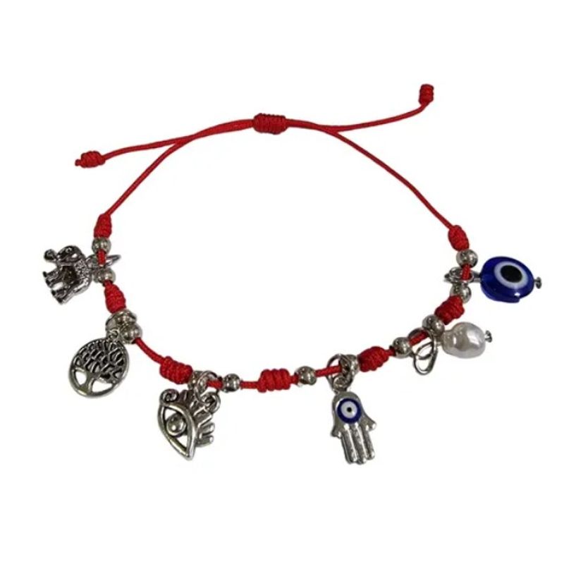 GENERICO - Pulsera Hijo Rojo Protección Con Dijes Varios