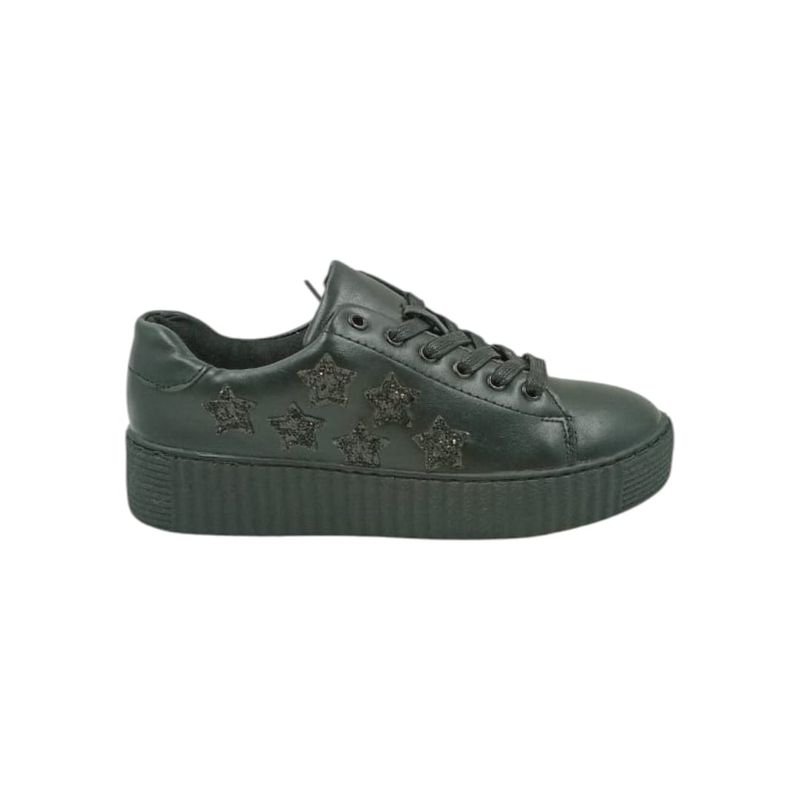 HERIEL - Zapatilla Negra Estrellas Mujer