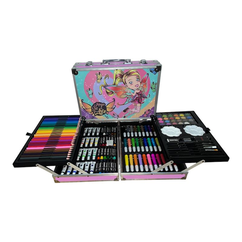 GENERICO - Set De Artes De 145 Colores Con Maleta De Niñas Ada Mariposa