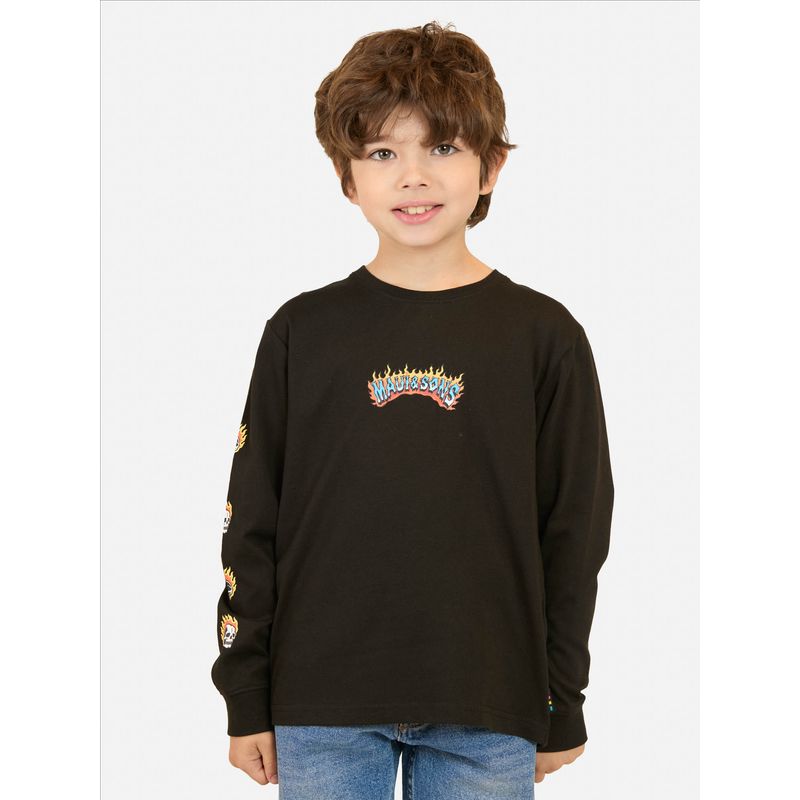 MAUI AND SONS - Polera ML Lush Island Negro Infantil Maui And Sons - Negro