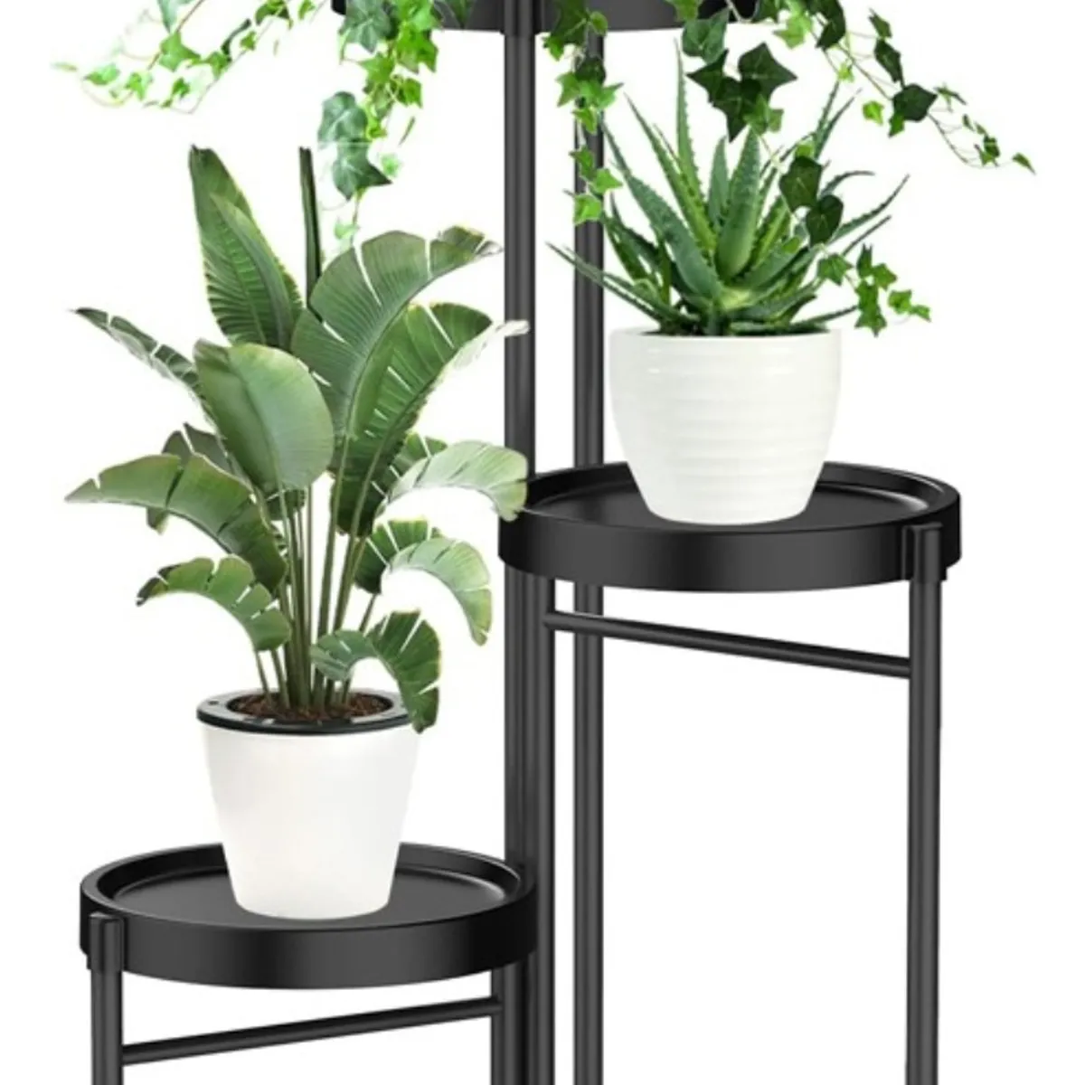 ANYHOGAR - Set Organizador 3 Pedestal Porta Macetero Desmontable Metal