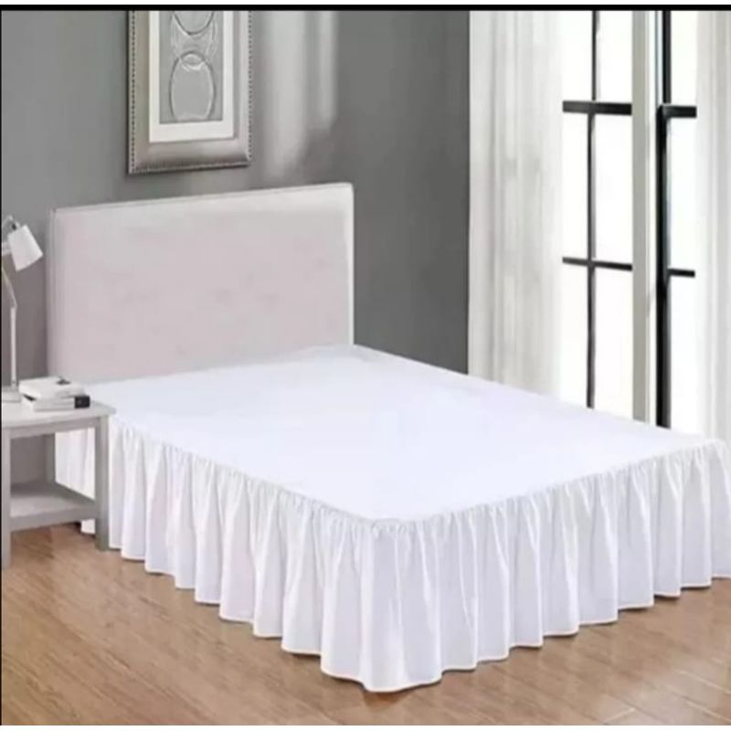 GENERICO - Faldon para Cama 2 Plazas, Blanco