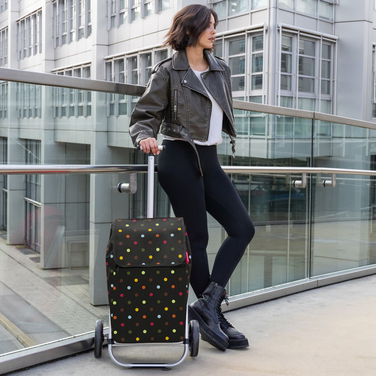 REISENTHEL - Carro de compras Shopping trolley - dots - Negro