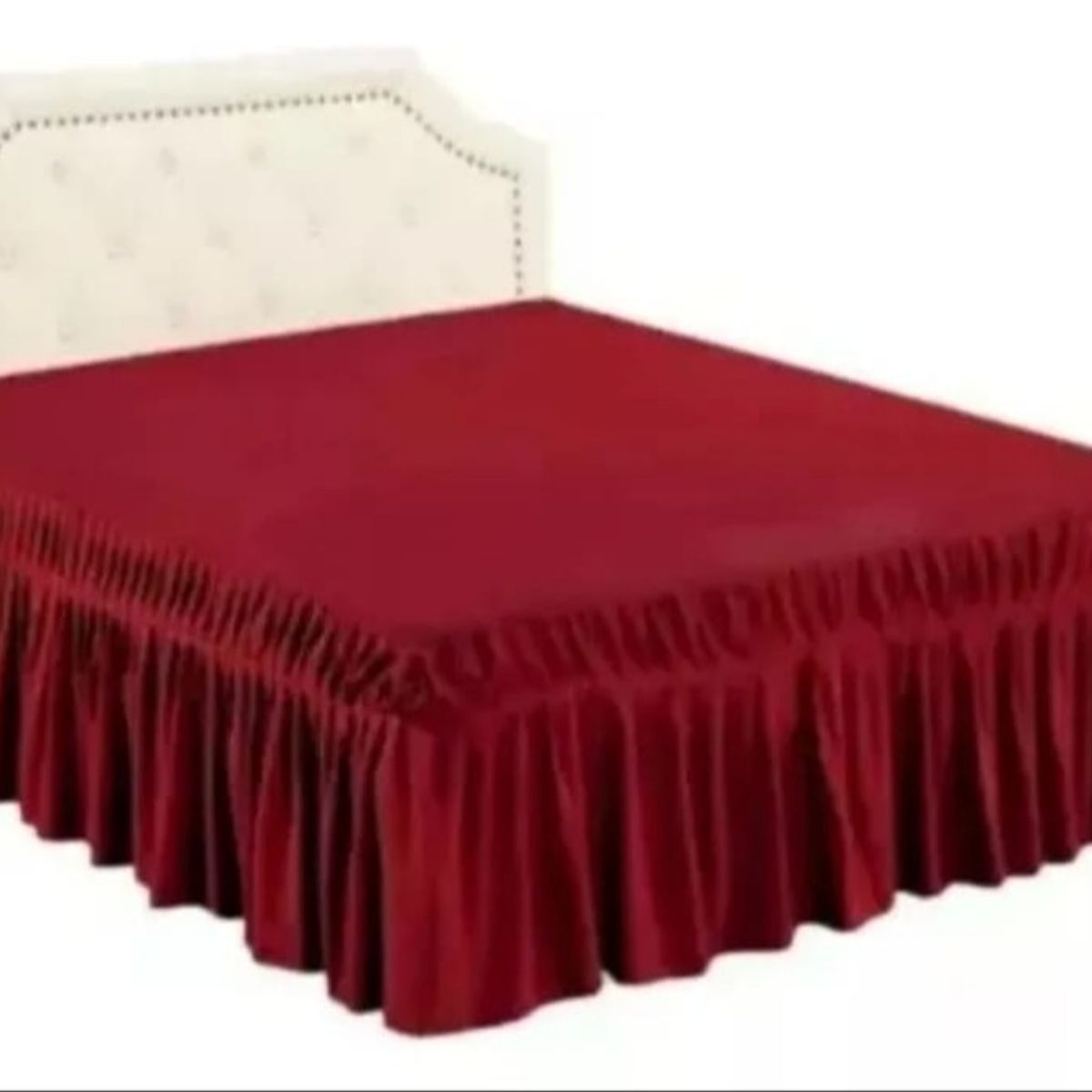 GENERICO - Faldon para Cama 2 Plazas, Burdeos