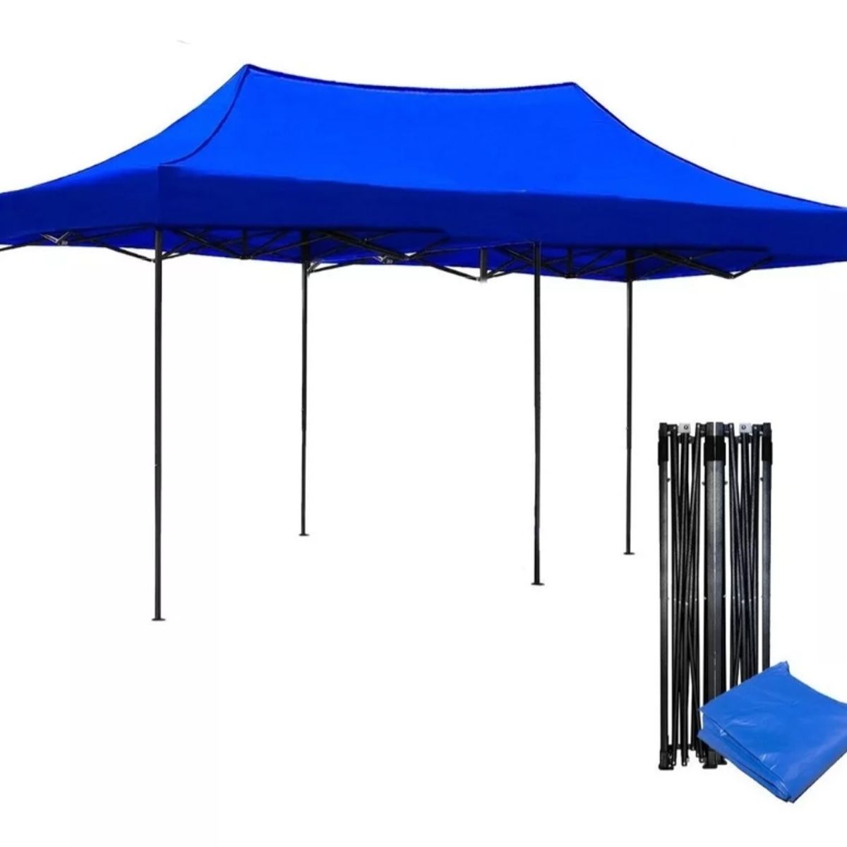 Toldo Plegable 3x6 Impermeable Retractil Azul Metalico Araña, marca AFVENTURA - Foto Principal