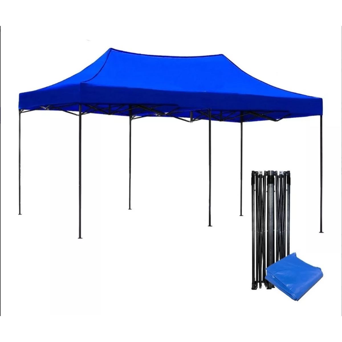 Toldo Plegable 3x6 Impermeable Retractil Azul Metalico Araña, marca AFVENTURA - Foto Principal