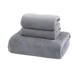 GENERICO - Toalla Extra Larga De Microfibra Color Gris Liso