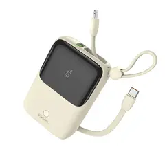 GENERICO - Batería Externa Power Bank Carga Rápida 10000MAH 225W CON LED DIGITAL DISPLAY COLOR BEIGE