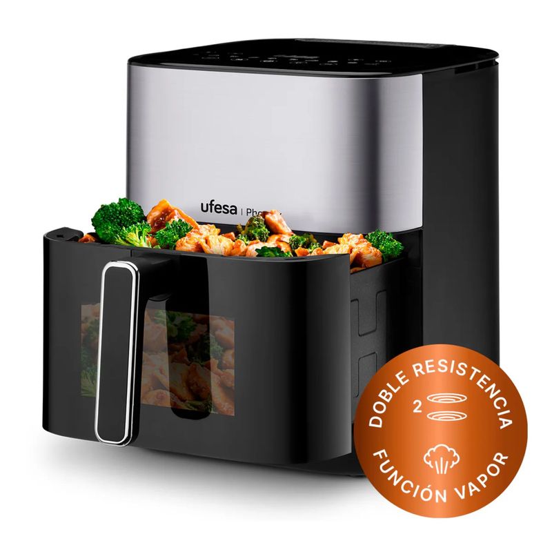 UFESA - Freidora de Aire Digital Ufesa Phoenix 6 L con vapor y doble resistencia