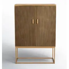 GENERICO - Gabinete decorativo de madera maciza Nerra de 2 puertas