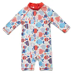BONVERANO - Traje De Baño Manga Larga Bebé Niñas Protección Solar UV