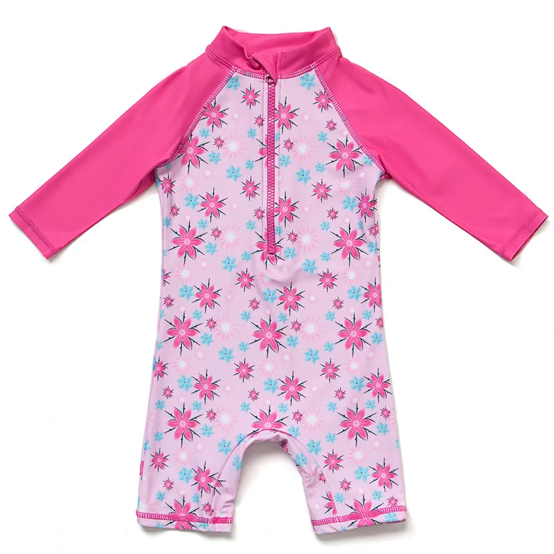 BONVERANO - Traje De Baño Manga Larga  Bebé Niñas Protección Solar UV
