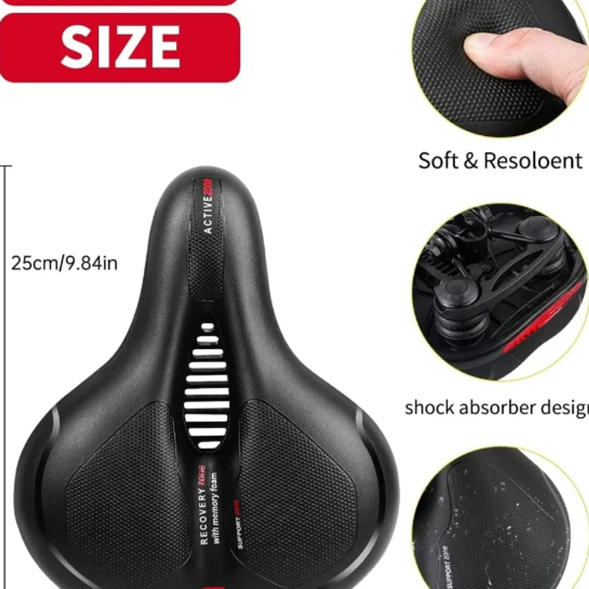 GENERICO - Sillín Bicicleta Cómodo Asiento Bicicleta Anti Prostático A+