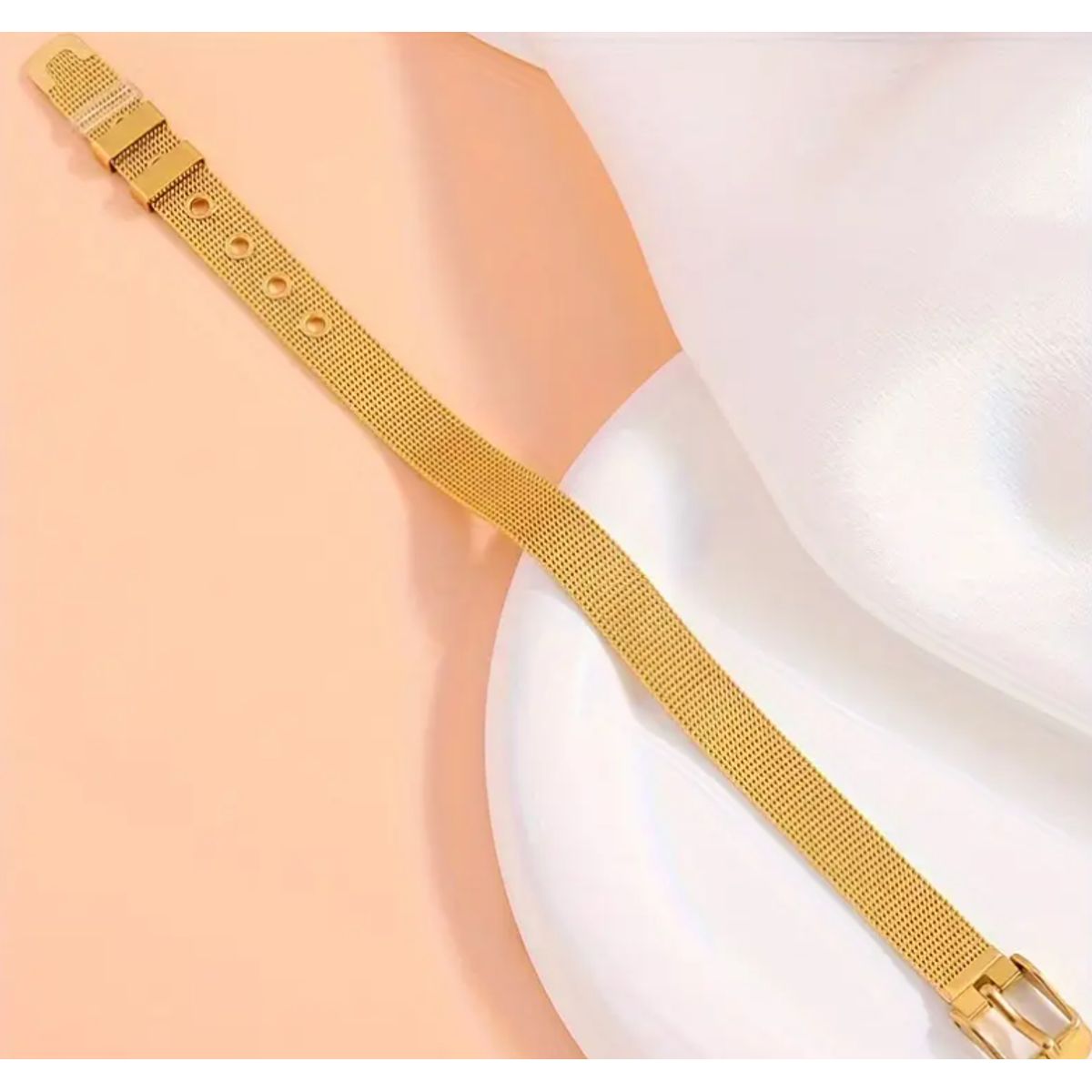 GENERICO - Pulsera Bracelete Urban Belt Dorada Acero Inoxidable