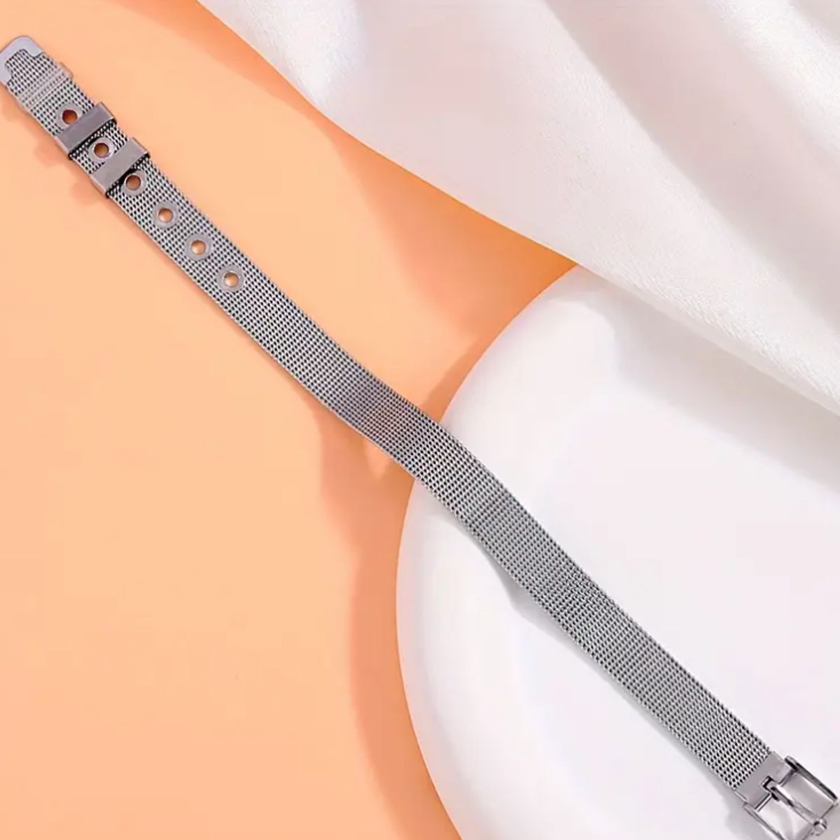 GENERICO - Pulsera Bracelete Urban Belt Plateada Acero Inoxidable