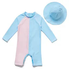 BONVERANO - Traje De Baño Manga Larga Bebé Niñas Protección Solar UV