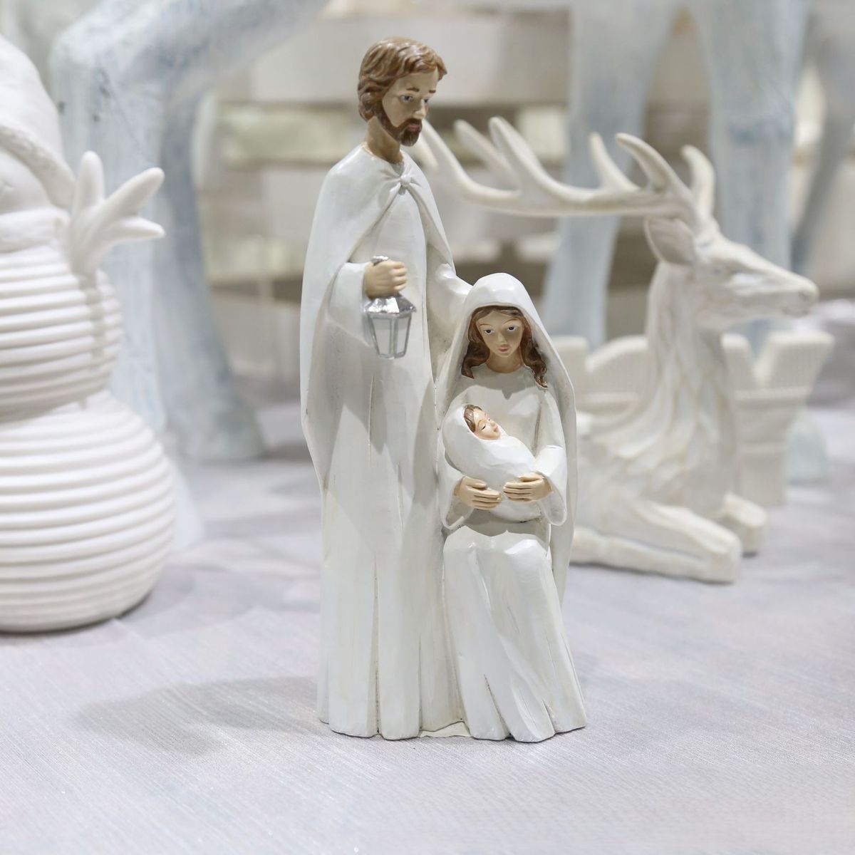 TATEE - Decorar Resina Virgen sosteniendo al niño Jesús Blanco