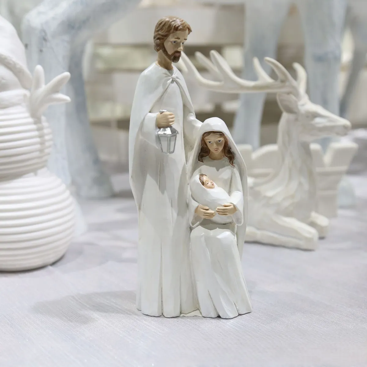 TATEE - Decorar Resina Virgen sosteniendo al niño Jesús Blanco