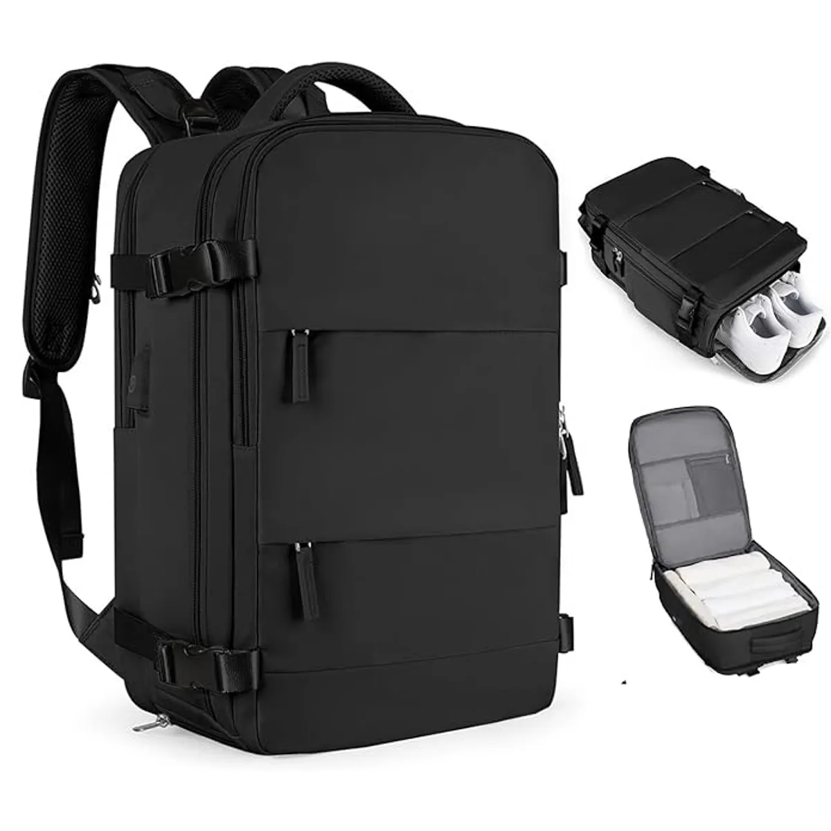 EINICIO - Multifuncional Mochila de Viaje para Viajes Camping Trabajo-Negro