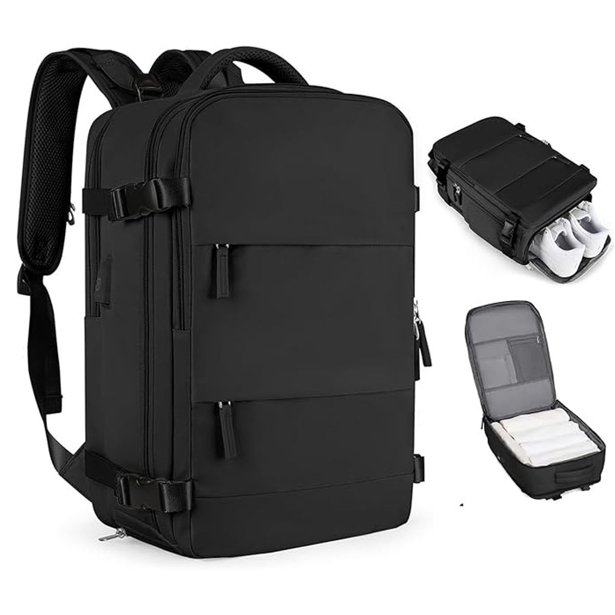 EINICIO - Multifuncional Mochila de Viaje para Viajes Camping Trabajo-Negro