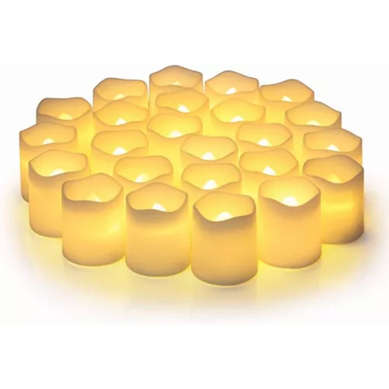 ATURE - Pack 24 Velas Led Con Efecto Llama Porta Frascos Decorativas
