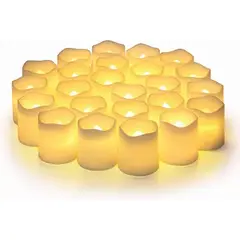 ATURE - Pack 24 Velas Led Con Efecto Llama Porta Frascos Decorativas