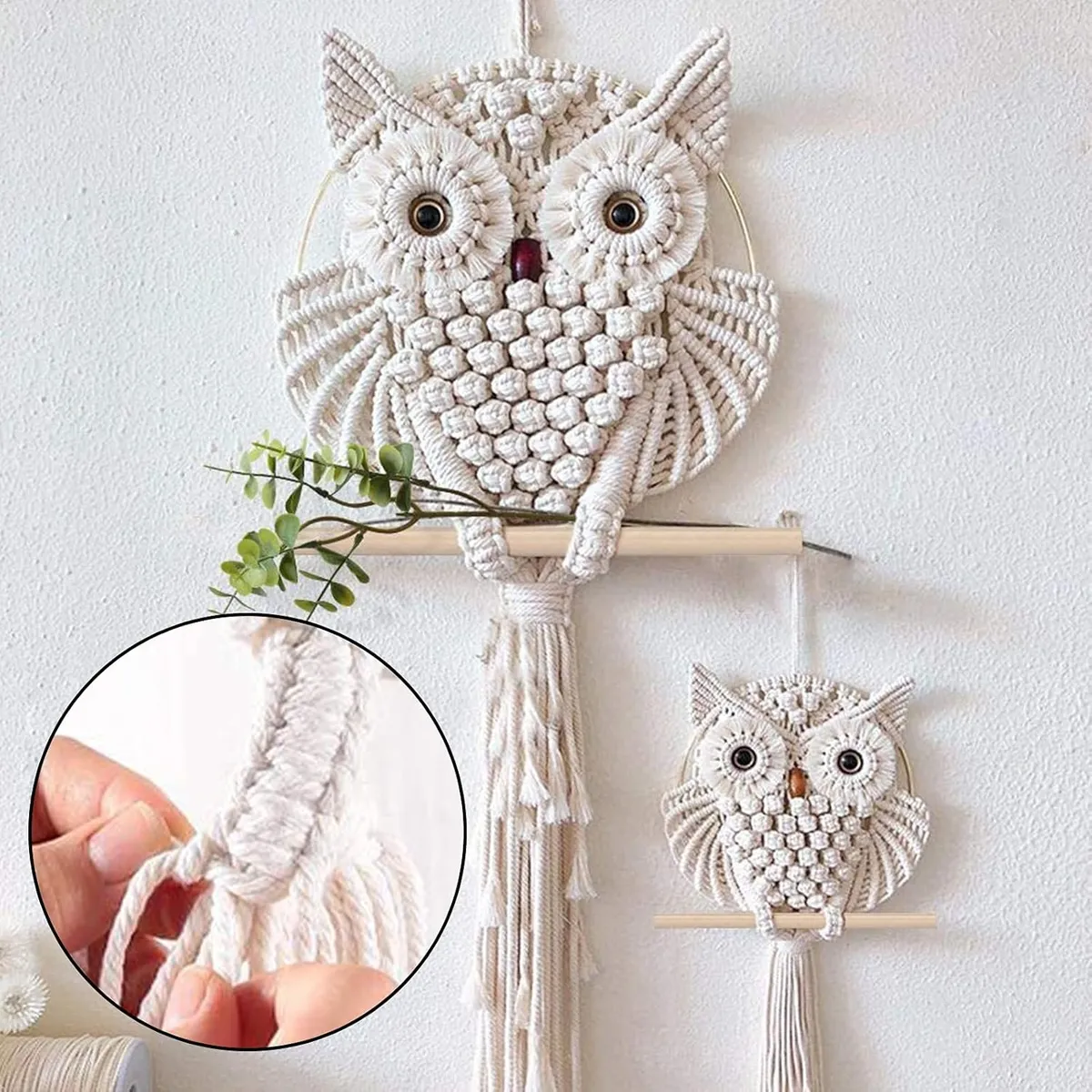 TATEE - búho Tejeduría Colgante decoración estilo ins Europa del Norte 75cm