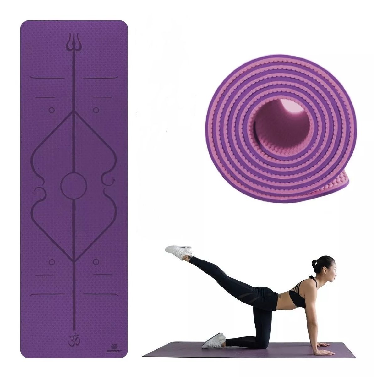 TATEE - Mat Yoga Colchoneta Esterilla de fitness 6mm Yoga y pilates
