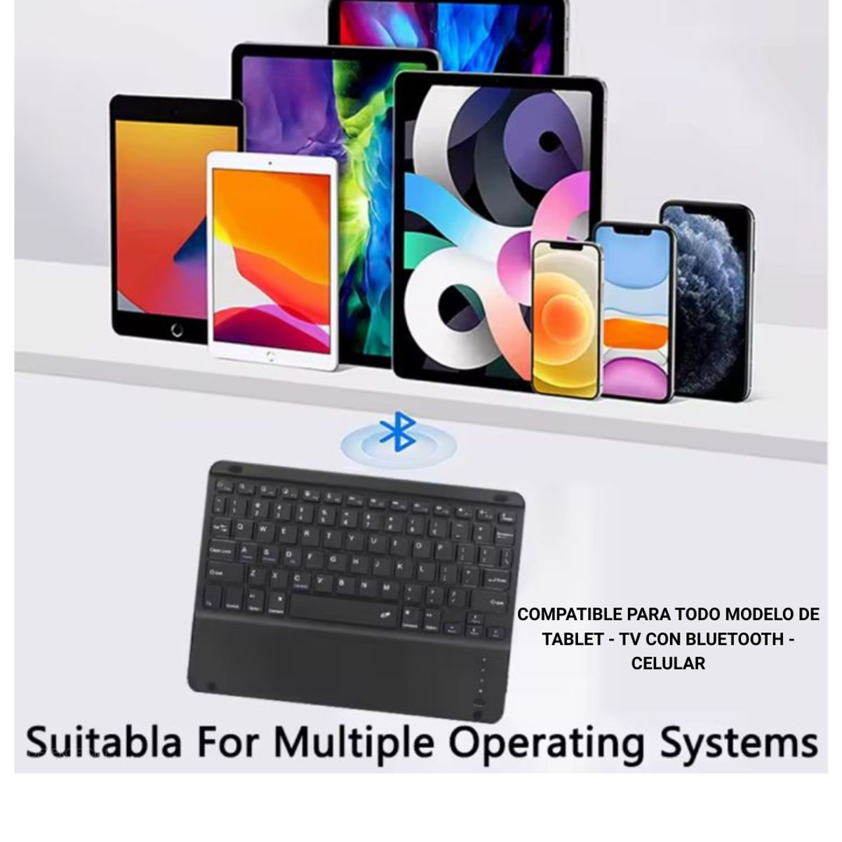 GENERICO - Teclado Bluetooth Touchpad Para Tablet Samsung  iPad