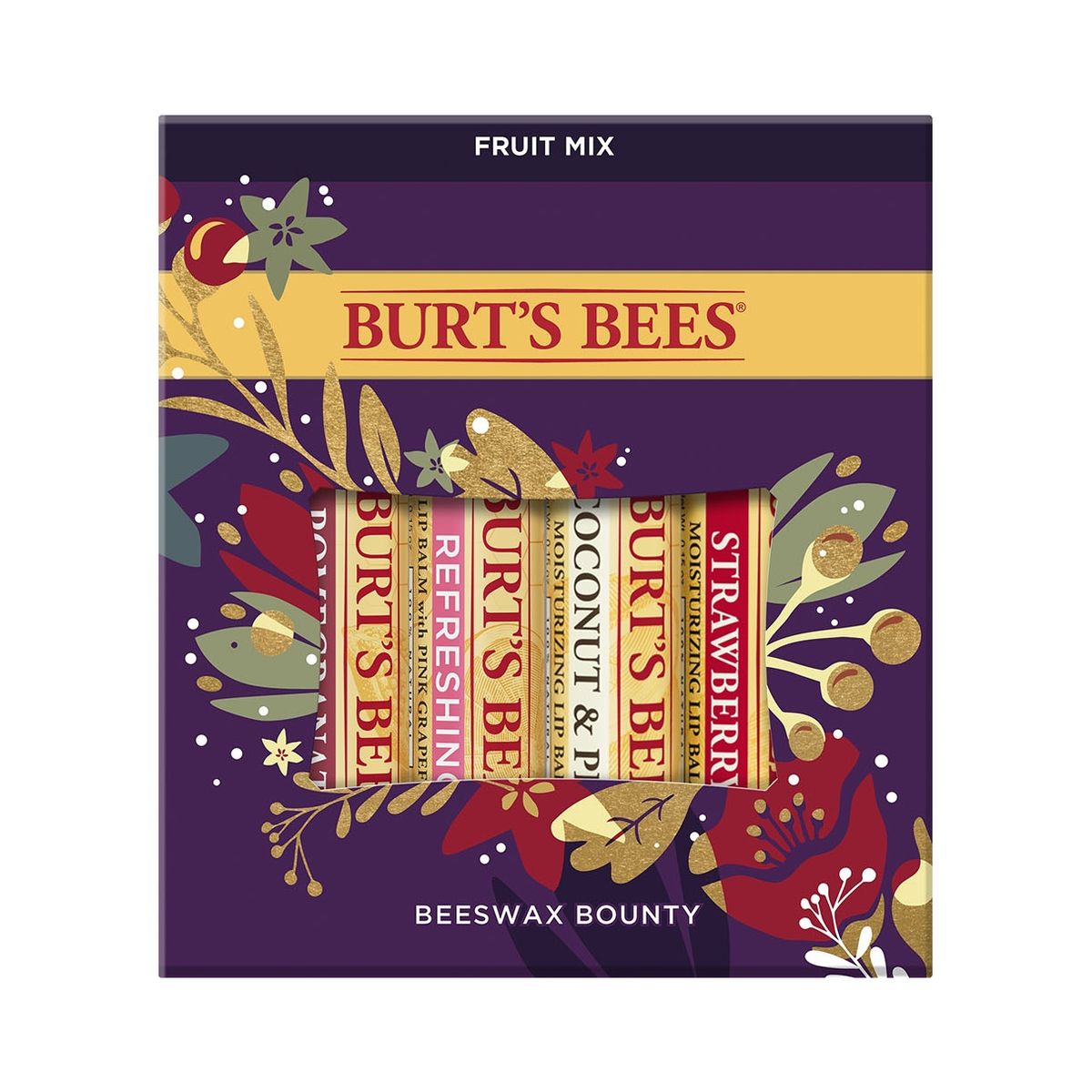 BURTS BEES - Kit Mezcla de Frutas Bálsamos con Cera de Abejas