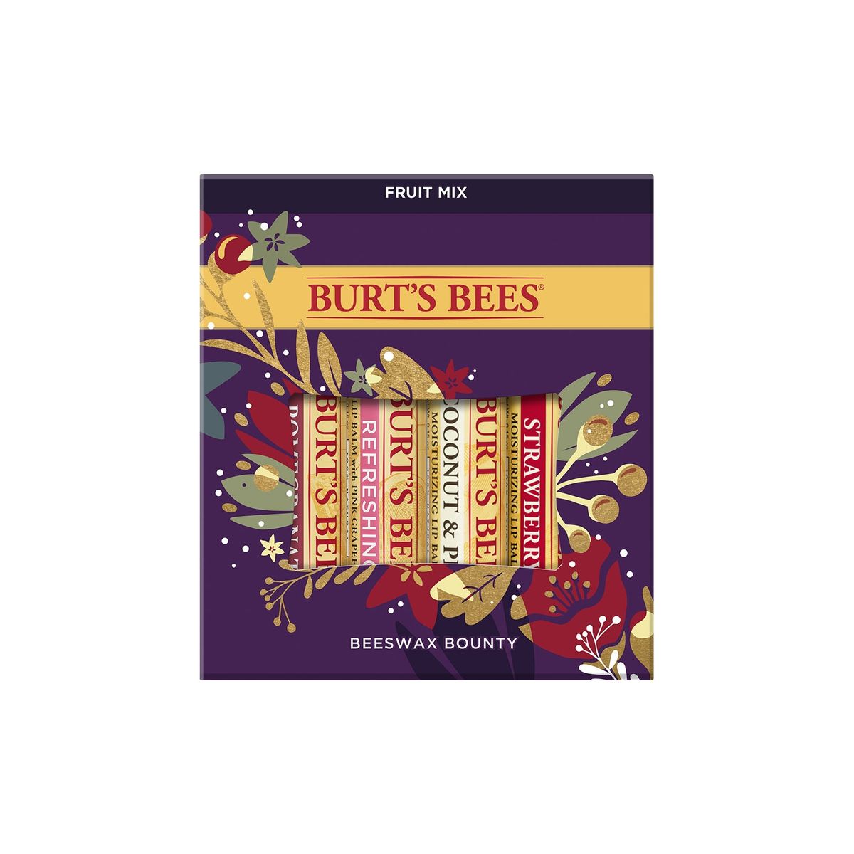 BURTS BEES - Kit Mezcla de Frutas Bálsamos con Cera de Abejas