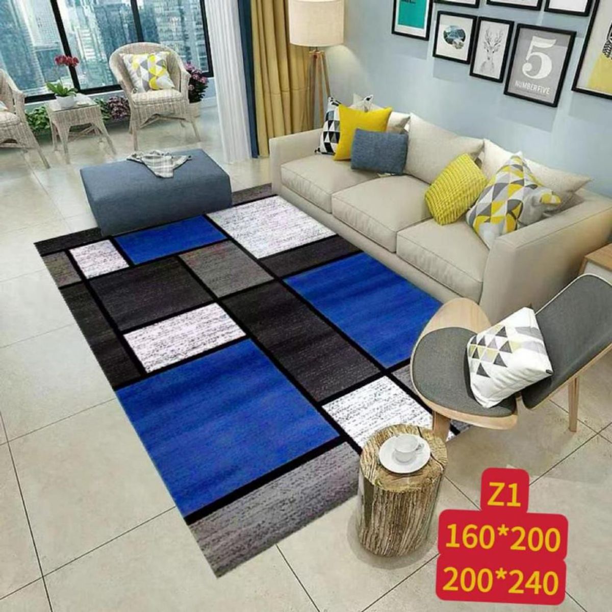 GENERICO - Alfombras Para Living con Diseños Tridimensionales Antideslizante