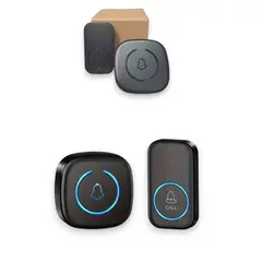MALIK - Timbre Inalámbrico Negro Elegancia para Hogares Modernos