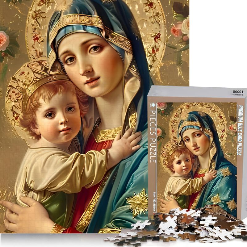 GENERICO - Puzzle 1000 Piezas 75x50cm Nuestra Señora Y Jesús-Virgen María
