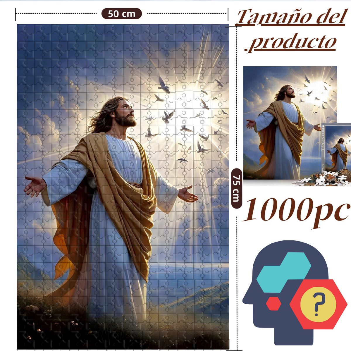 GENERICO - Puzzle 1000 Piezas 75x50cm Nuestra Señora Y Jesús-Jesús-1