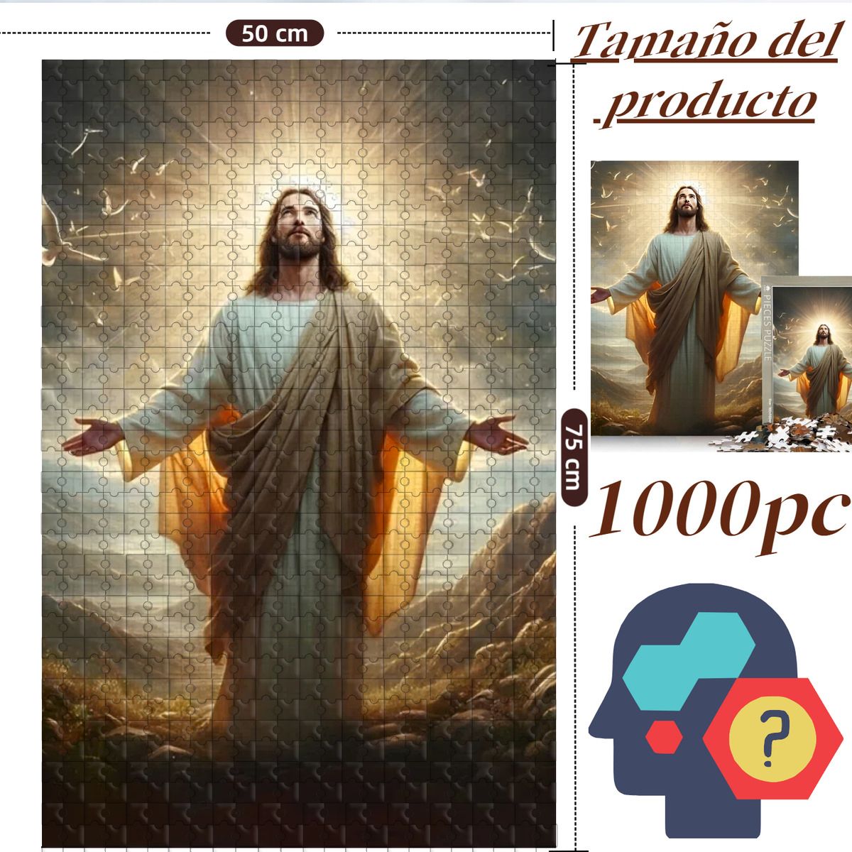 GENERICO - Puzzle 1000 Piezas 75x50cm Nuestra Señora Y Jesús-Jesús-2