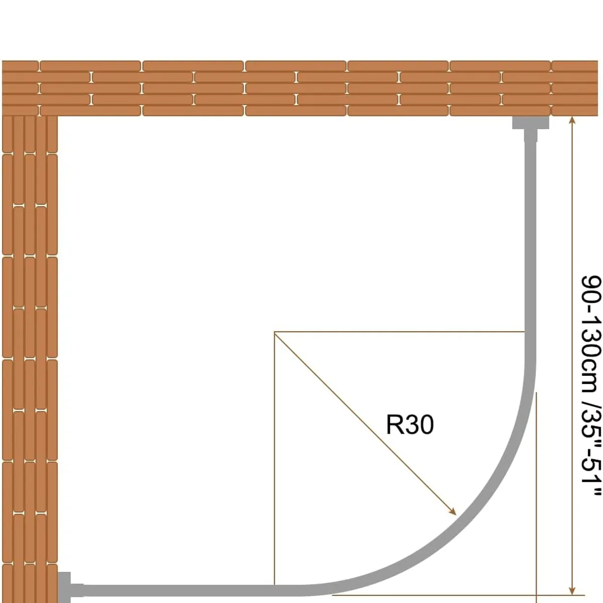 ATURE - Barra Extensible Cortina De Ducha De Esquina En U 80-110cm